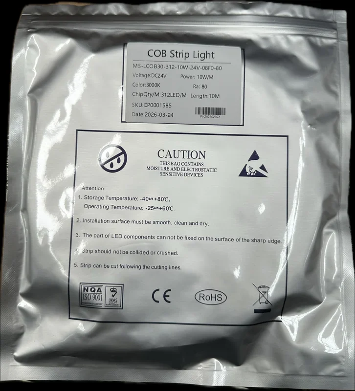 COB LED Strip 8mm 3000K 10m