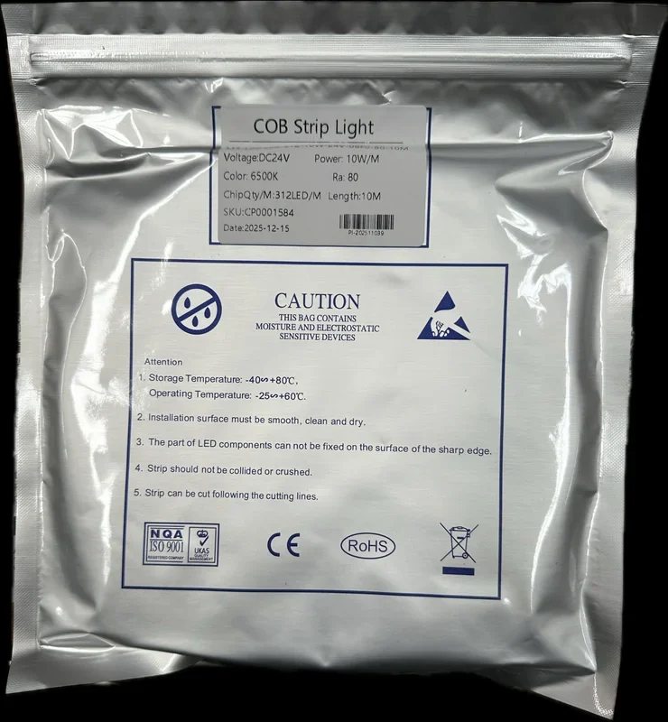 COB LED Strip 8mm 6500K 10m