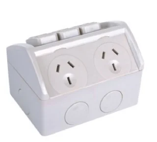 Weatherproof Double Power Point with Extra Switch 10A