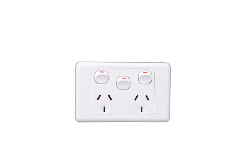 2000 Series Double Power Point with Extra Switch 10A