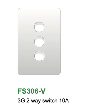 Glass 3 Gang 2 Way Switch Vertical