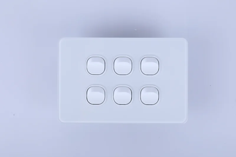 Glass Series 6 Gang 2 Way Switch