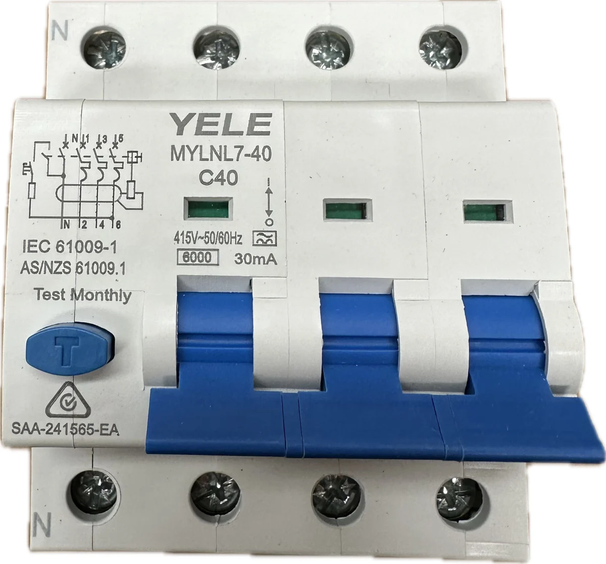 RCBO 3P+N 40A