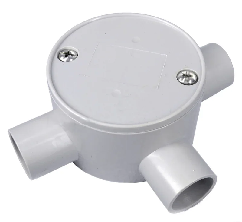 3 Way Shallow Round Junction Box 25mm